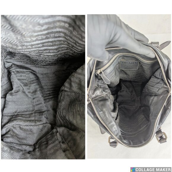 Authentic PRADA Black Leather Vitello Soft Handle Bag Handbag Made in Italy - Picture 3 of 12